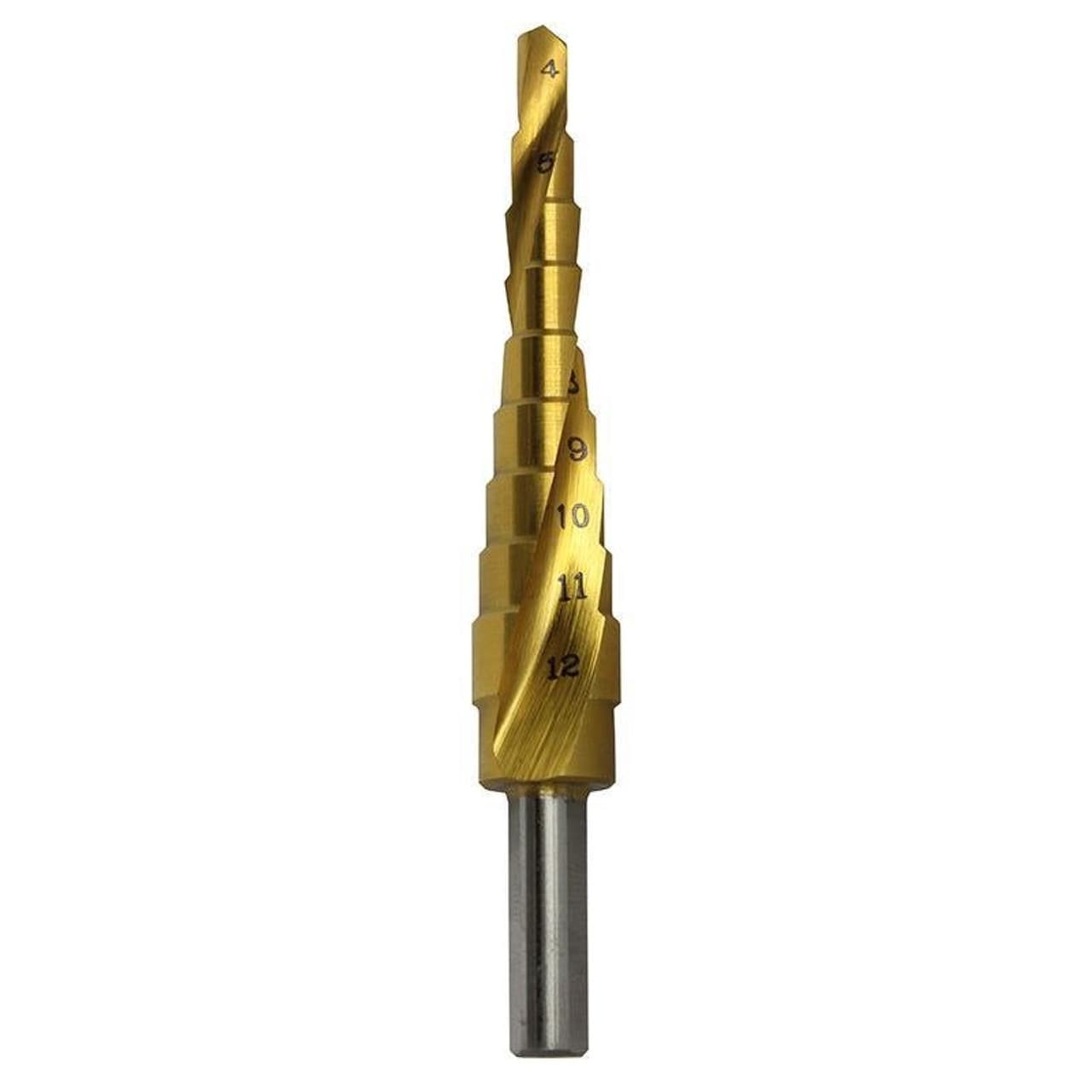 Alpha Gold Series Step Drill Spiral Flute 4-12mm