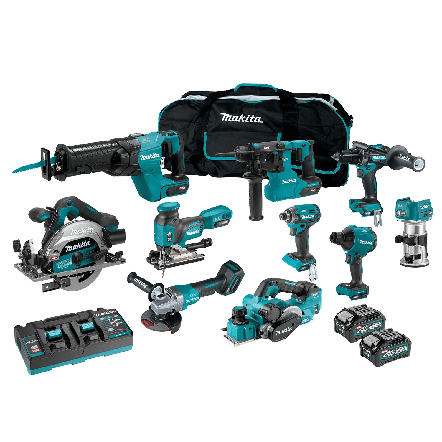 MAKITA DK0209G101 40Vmax Brushless 10-Pc.Combo (4.0Ah) Kit