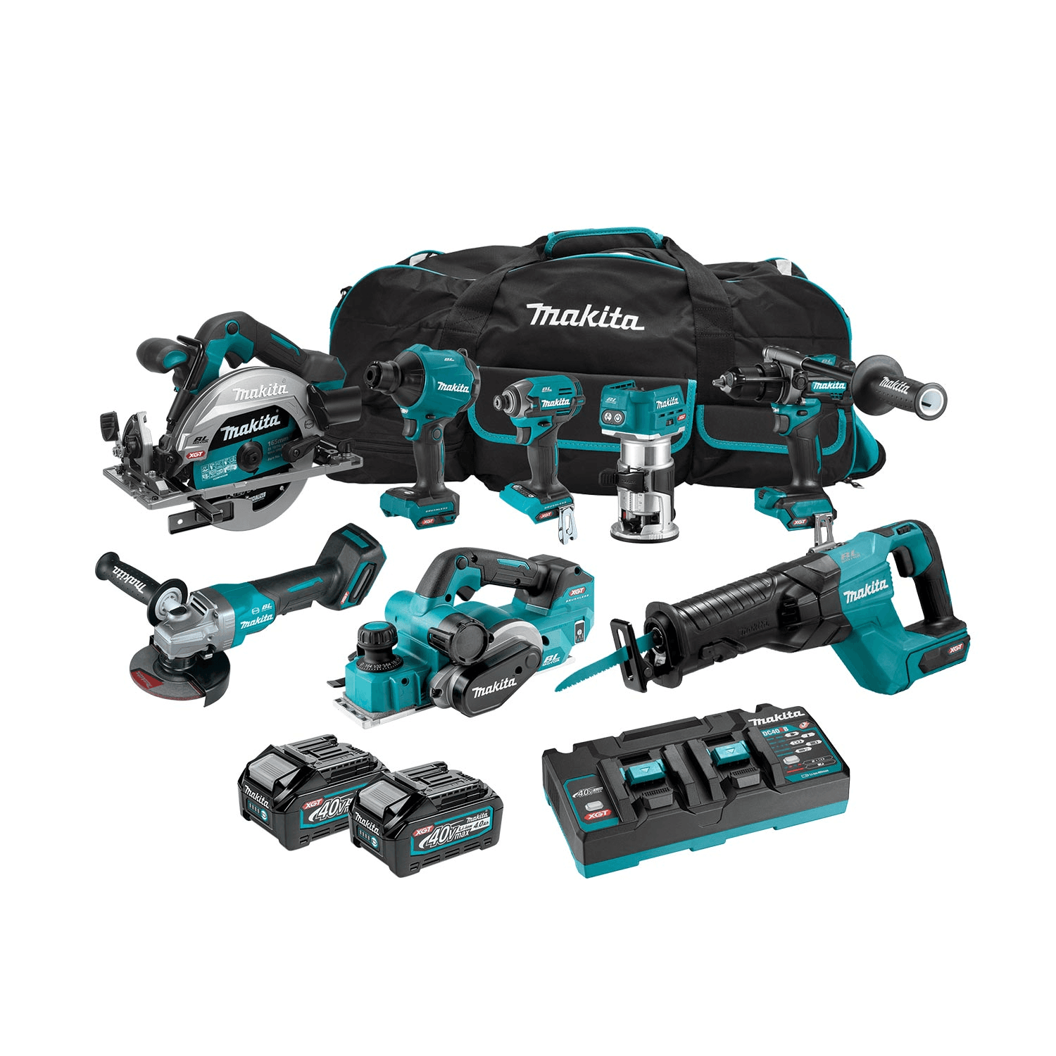 MAKITA DK0210G801 40Vmax Brushless 8-Pc.Combo (4.0Ah) Kit