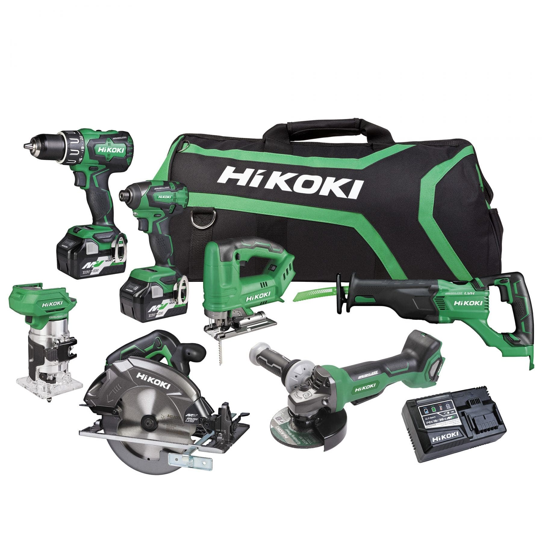 HIKOKI KC36187DA(GRZ) 36V/18V MULTI VOLT 7-Tool Kit