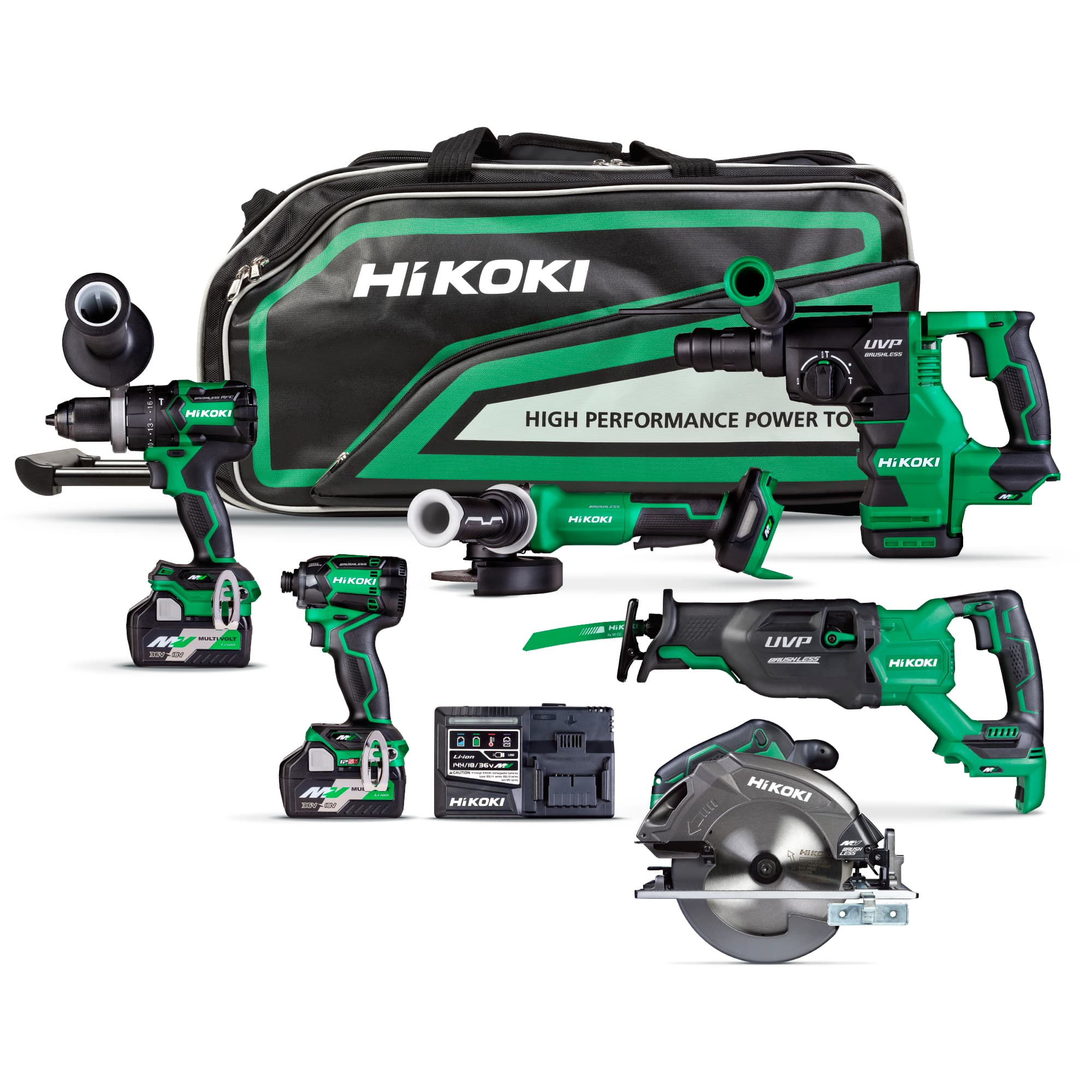 HIKOKI KC366DC(GRZ) 36V Premium Brushless 6-Tool Kit