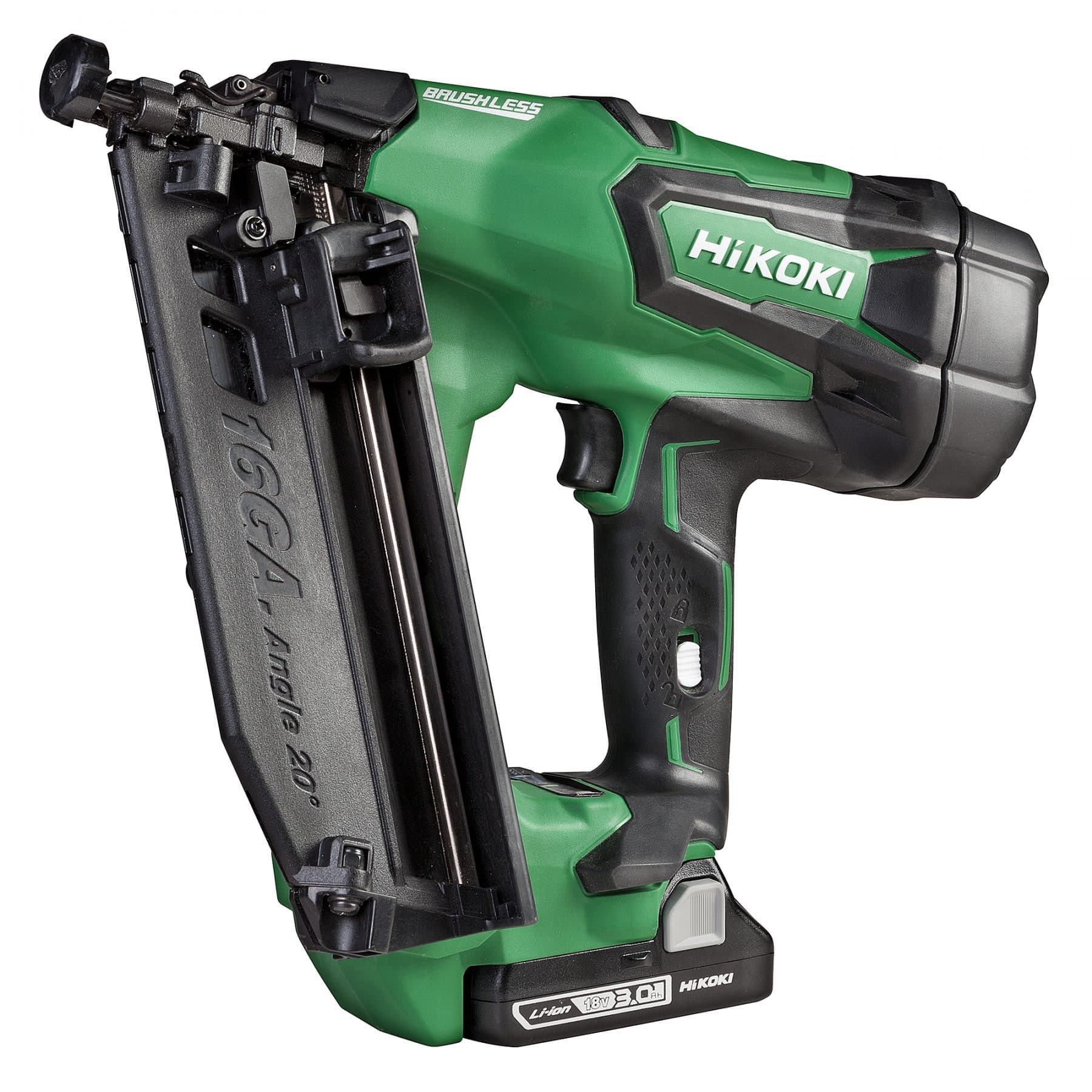 Hikoki NT1865DA(GXZ) 18V Gasless 16GA Angled Brad Nailer Kit