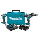 Makita DLX2411T 18V LXT Brushless 2-Piece Hammer Drill Driver / Impact Driver Kit