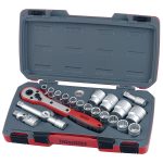 Teng T1221 21pc 1/2in Dr. Metric Reg. Socket Set 12Pnt