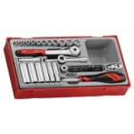 Teng TT1435 35pc 1/4in Dr. Skt & Acc Set 4-13mm - TC-Tray