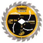 DEWALT DT40270-QZ XR EXTREME RUNTIME™ CIRCULAR SAW BLADE 190MM X 24T (DIAMOND BORE)