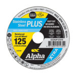 Alpha Cutting Disc - Stainless Steel Plus 125 x 1.0mm - 10 Pack Plastic Box
