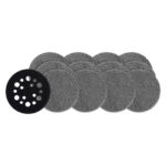 MILWAUKEE 75mm (3") Assorted Grit Set POWERGRID™ H&L Mesh Sanding Discs 12PK + Pad Saver