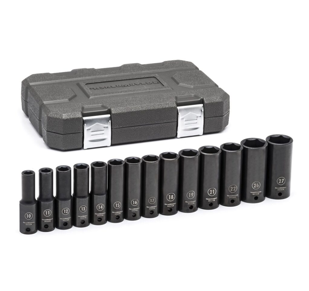 GEARWRENCH 84955N Socket Set 1/2“ Drive Impact Deep 6pt BlowMold Case MET 14Pc