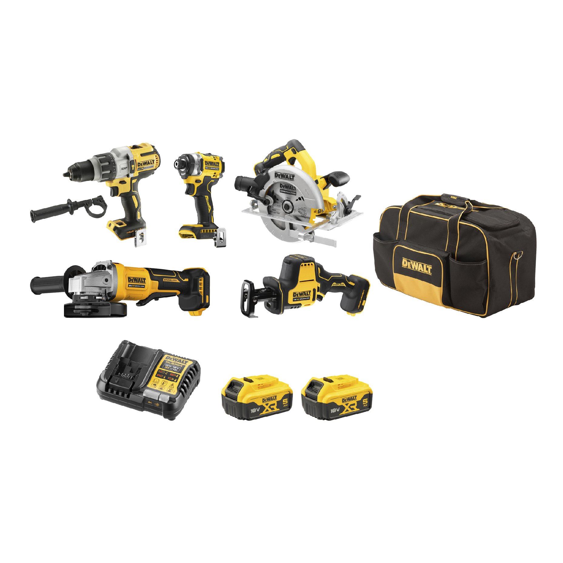 DEWALT DCZ585P2-XE 18V 5PC COMBO KIT - 5AH