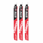 MILWAUKEE SAWZALL™ The TORCH™ with NITRUS CARBIDE™ Teeth 230mm 9" 8TPI Blade 3 Pack 48005362